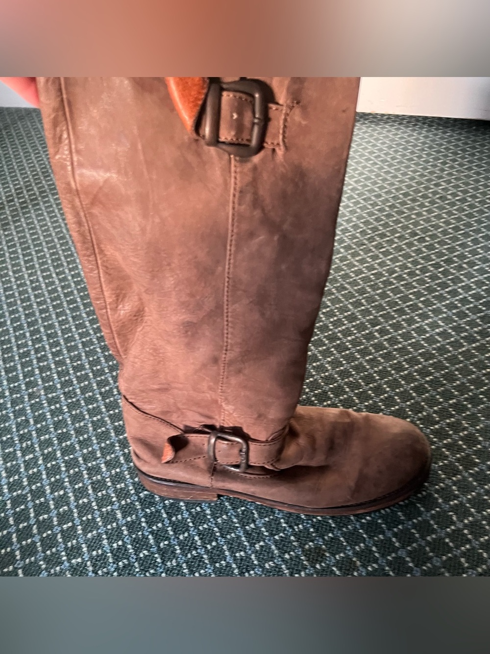 Steve Madden Brown Leather Combat/Moto Knee-High Boots Size 7